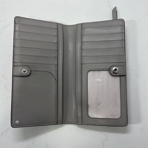 Sold🚫Kate Spade Cameron Large Slim Bifold Wallet Saffiano - Grey/Soft taupe - Picture 4 of 6